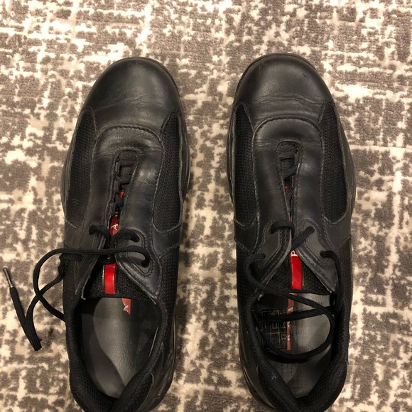 Prada Nylon & Leather Classic Sneaker - Picture 3 of 7